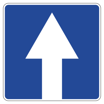 Дорожный знак 5.5 «Дорога с односторонним движением» (металл 0,8 мм, I типоразмер: сторона 600 мм, С/О пленка: тип В алмазная)
